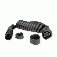 ROLINE Câble de recharge VE type2, 3-Phases, 480VAC (3P+N+E), 16 A, 11 kW, spirale (max. 2m)_4