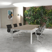 Table de réunion 6-8 personnes Tempo - Mobel Linea - 200, Alu, Acacia clair_4