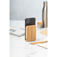 Power bank transparent en bambou - chargeur rapide sans fil 10W - batterie 5000mAh_4