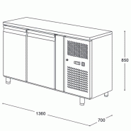 Table desserte positive adossée GN 1/1 profondeur 700 - 2 portes | L2g - GN2200TN_4