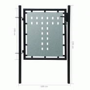 Vidaxl portail simple de clôture noir 100x150 cm 141685_4