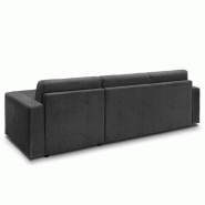 Canapé d'angle convertible Maestro - Velours gris anthracite - Matelas Excellence Literie 18 cm - Couchage 140x197 cm_4