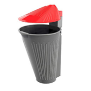 Corbeille en polyéthylène haute densité - Traitée anti UV et anti graffiti - HELICE - Capacité 55 L_4