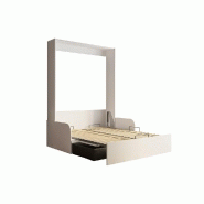 Composition angle lit escamotable Dynamo Sofa - Canapé noir 140x200 cm avec accoudoirs mélaminés blancs - L355xP100 cm_4