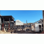 Station de concassage granite avec alimentateur vibrant et convoyeur