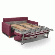 Canapé convertible OGGETTO - Matelas 16 cm - Système express - Sommier à lattes 160 cm - Velours vieux rose - Renatonisi_4