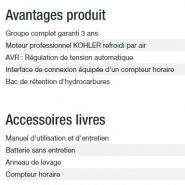 Diesel 6500 ta silence avr c5 groupe électrogène - kohler - puissance max (kw) 5.20_4