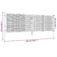 Vidaxl portail en maille de jardin acier galvanisé 400 x 175 cm gris 145778_4