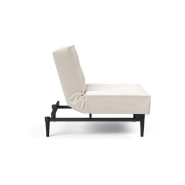 Innovation Living - Fauteuil Splitback Styletto convertible en lit 90x115 cm - Pieds fuseau noir - Tissu bouclé Off White_4