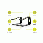 Port Designs 901103 Support de livres Supports de Laptop Aluminium, Noir 39,6 cm (15.6