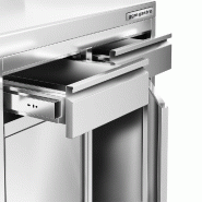 Meuble inox pour machine à café - 800 x 600 mm - 2 tiroirs - 2 portes avec trappe à déchets_4