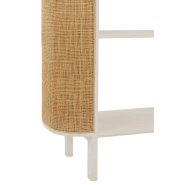 Étagère RARY en bois exotique blanc et rotin naturel - 4 planches - capacité 50 kg - L100 x H190 x P40 cm_4