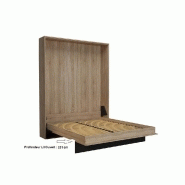 Lit escamotable industriel KEY - Chêne avec bandeaux et ferrures noir mat - 160x200 cm_4