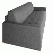 Canapé convertible express Dandy - Matelas 140cm Comfort Bultex® - Mono assise capitonnée tweed gris silex_4