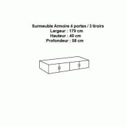Composition d'angle rangement dressing Laval - 304 x 260 cm - Hauteur 239 cm - Finition chêne poutre et blanc_4