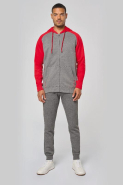 Veste molleton zippée à capuche bicolore unisexe - Molleton gratté - Réf: PA380 - Marque PROACT_4