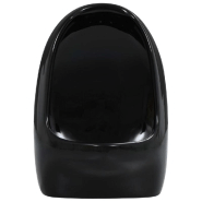 Vidaxl urinoir suspendu avec valve de chasse d'eau céramique noir 143988_4