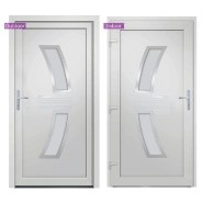 Vidaxl porte d'entrée blanc 88x200 cm pvc 3187921_4