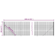 Vidaxl clôture en treillis métallique avec bride anthracite 2x10 m 154294_4