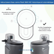 Adoucisseur d'eau 25l fleck 5600 mv mécanique volumétrique anti calcaire fabriqué en france_4