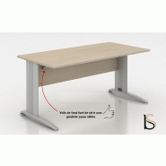Bureau réglable en hauteur Sigma - Mobel Linea - Blanc 9010, 120, Acacia clair_4