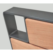 Appui vélos moderne KUB - avec ou sans élément décoratif en bois - Structure acier ou acier et bois_4