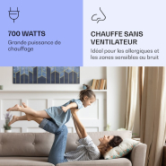 Radiateur infrarouge intelligent Wonderwall Air Art ligne bleue - 700W - Zone effective jusqu'à 14 m² - Design ultra-mince et connectivité WiFi_4