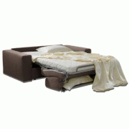 Canapé lit 2-3 places DREAMER - Convertible express 120cm Tweed taupe avec matelas 16 cm_4