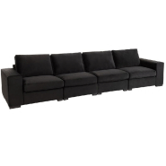 Canapé MEBUS noir - 2 places en velours côtelé - Style moderne et épuré_4