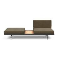 Canapé design convertible Puri - Innovation Living - 195x80 cm - Tissu Vivus Dusty Olive avec table en chêne_4