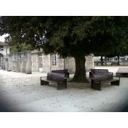 Banc public Alea UM395 - design original en bois et acier galvanisé - traitement anti-corrosion_4