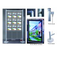 Porte affiche LED de qualité avec éclairage uniforme des deux faces
