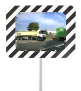 Miroir routier conforme - Gamme classique - 450 x 600 mm - Vision à 90° - Réflecteurs Plexi+, Poly+ et Inox Poli - Cadre en PVC - Fixation incluse_4