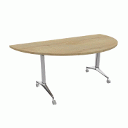 Table de réunion ½ lune Net - Mobel Linea - Alu, Chêne veiné_4