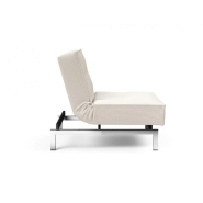 Innovation Living - Fauteuil design Splitback Chrome convertible lit 90x115 cm - tissu bouclé Off White_4