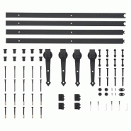 Vidaxl kit de matériel pour porte coulissante 2 x 183 cm acier noir 275606_4