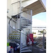 Escalier hélicoïdal basic - Constructions Industrielles du Rhône - diamètre fût central 101.6 mm - diamètre 1400 à 3800 mm - marches personnalisables_4