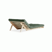 Fauteuil convertible futon ROOTS - pin naturel - coloris vert olive - couchage 90 x 200 cm - design japonais et scandinave_4