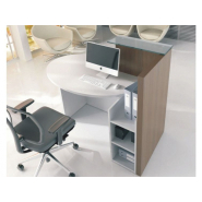 Banque d'accueil compacte et fonctionnelle - OVO pour petit espace avec plateau en verre_4