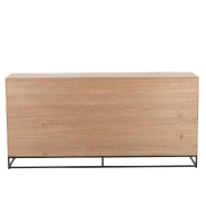Buffet MOUNIE 4 portes - motifs chevron naturel clair - pieds métal noir - style industriel_4