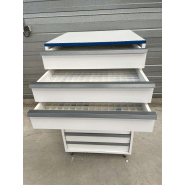 Meuble d'occasion de laboratoire avec tiroirs - ATEX - 9 tiroirs sur pieds métal - P21091158_4