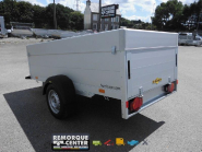 Remorque aluminium Humbaur - 251 x 133 cm - Ridelle de 500 mm et capot sécurisé - 1 essieu non freiné - PTAC : 750 kg - Référence K1 276 170 2000 2_4