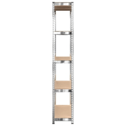 Vidaxl étagères à 5 niveaux 2 pcs argenté acier et bois d'ingénierie 3154155_4
