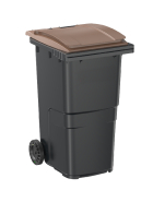 Conteneur 240 L - Fabrication Française - Bac roulant PEHD injecté - Norme EN 840 - 2 roues 200 mm - Coloris anthracite - Préhension frontale_4