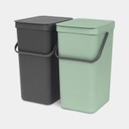 Poubelle encastrable Brabantia Sort & Go Built-in 2 x 16 litres - Jade Green & Grey - Volume M_4
