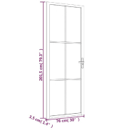 Vidaxl porte intérieure 76x201,5 cm noir verre esg et aluminium 350564_4