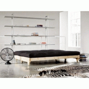 Banquette convertible FRESH en pin massif - Coloris gris foncé - Couchage 140x200 cm_4