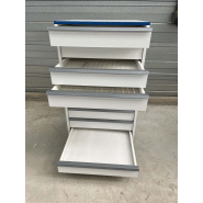 Meuble d'occasion de laboratoire avec 9 tiroirs - sur pieds métal - ATEX - Réf : P21091155_4