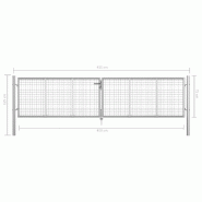 Vidaxl porte de jardin acier galvanisé 415x125 cm argenté 144298_4