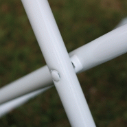 Lot de 8 chaises pliantes de réception ajourées - acier et résine plastique - usage intérieur/extérieur_4